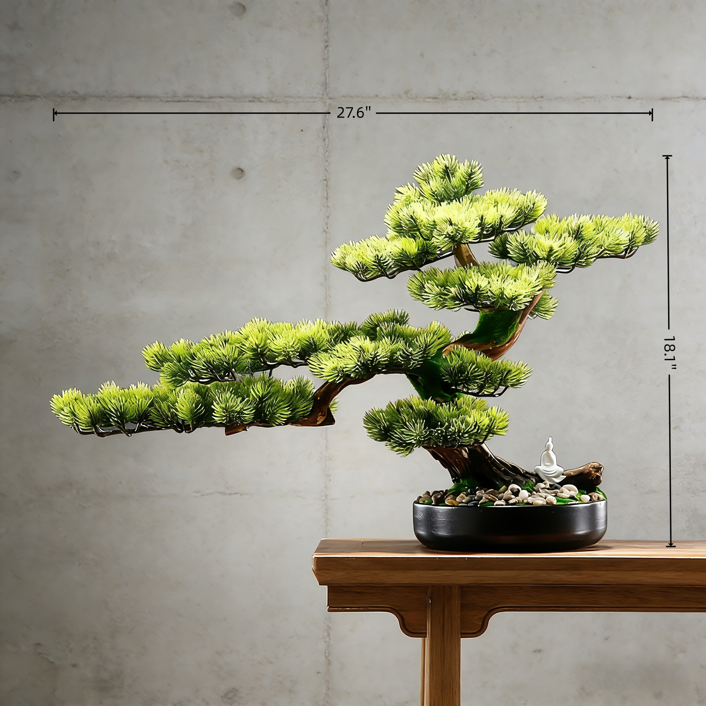 Handmade Bonsai Tree Art With Natural Wood And Stone, Zen Style Home And Office Decor