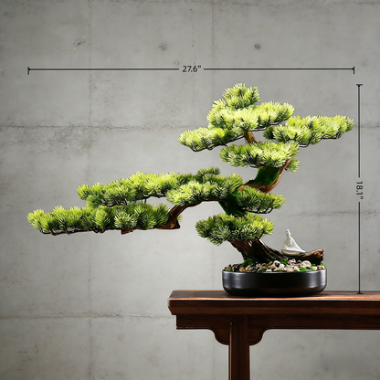 Handmade Bonsai Tree Art With Natural Wood And Stone, Zen Style Home And Office Decor