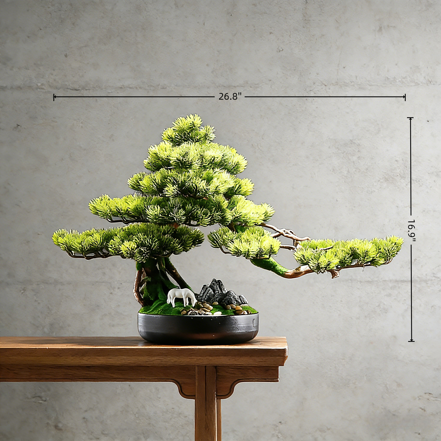 Handmade Bonsai Tree Art With Natural Wood And Stone, Zen Style Home And Office Decor