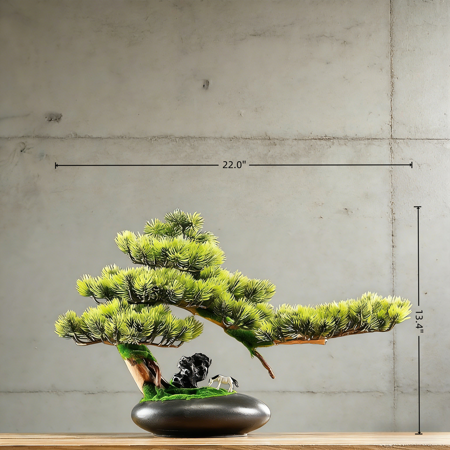 Handmade Bonsai Tree Art With Natural Wood And Stone, Zen Style Home And Office Decor