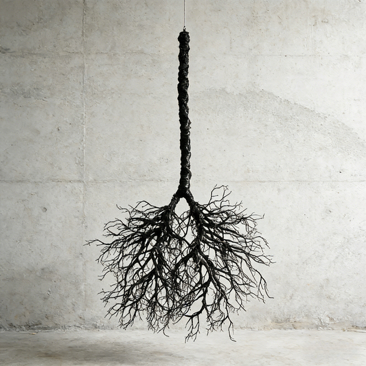 Handmade Preserved Wood Branch Hanging Art Piece, Hotel Lobby Decor