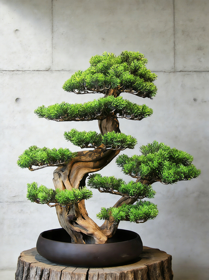 Handmade Bonsai Tree Art With Natural Wood And Ceramic Vase, Centerpieces Decoration For Home, Table, Office. Indoor Plant Gift