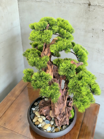 Handmade Bonsai Tree Art With Natural Wood And Ceramic Vase, Centerpieces Decoration For Home, Table, Office. Indoor Plant Gift